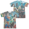 JLA - League Of Heroes (Front - Back Print) Adult Regular Fit Short Sleeve 65 - 35 Poly - Cotton