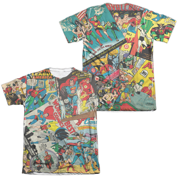 JLA - Classic Collage (Front - Back Print) Adult Regular Fit Short Sleeve 65 - 35 Poly - Cotton