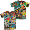 JLA - Classic Collage (Front - Back Print) Adult Regular Fit Short Sleeve 100% Poly