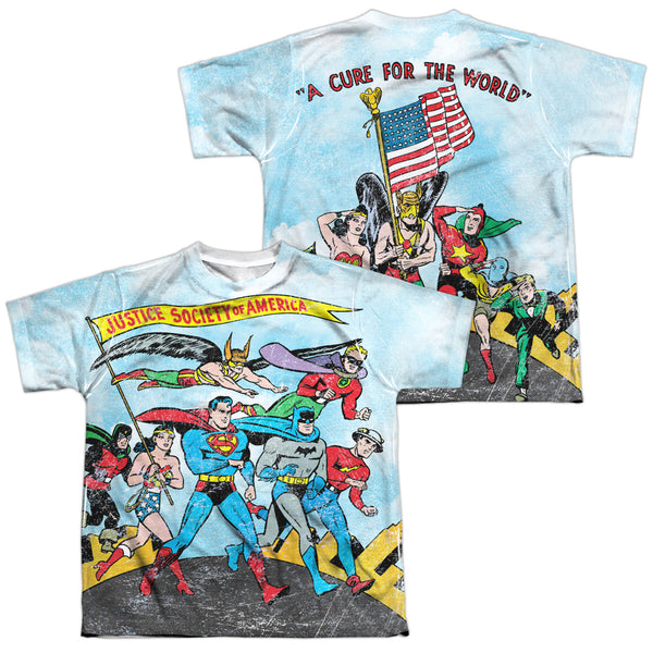 JLA - World Cure (Front - Back Print) Youth Short Sleeve 100% Poly