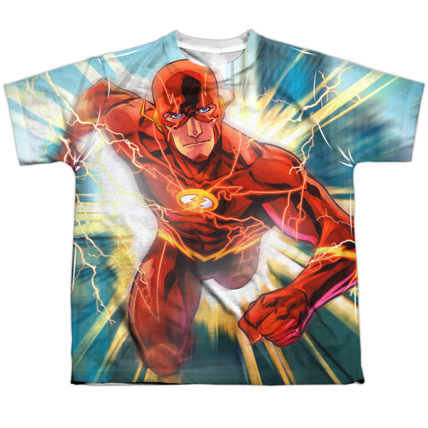 JLA - Faster Than Lightning Youth Short Sleeve 100% Poly