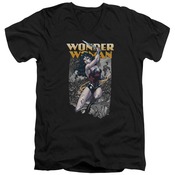 Jla - Wonder Slice Adult Slim Fit V Neck Cotton