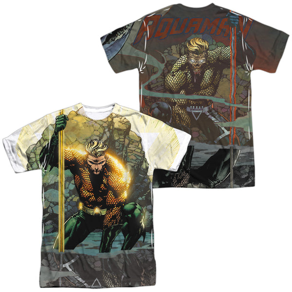 JLA - Good Vs Evil (Front - Back Print) Adult Regular Fit Short Sleeve 100% Poly