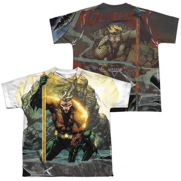 JLA - Good Vs Evil (Front - Back Print) Youth Short Sleeve 100% Poly