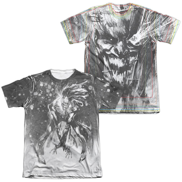 JLA - Sketchy Joker (Front - Back Print) Adult Regular Fit Short Sleeve 65 - 35 Poly - Cotton