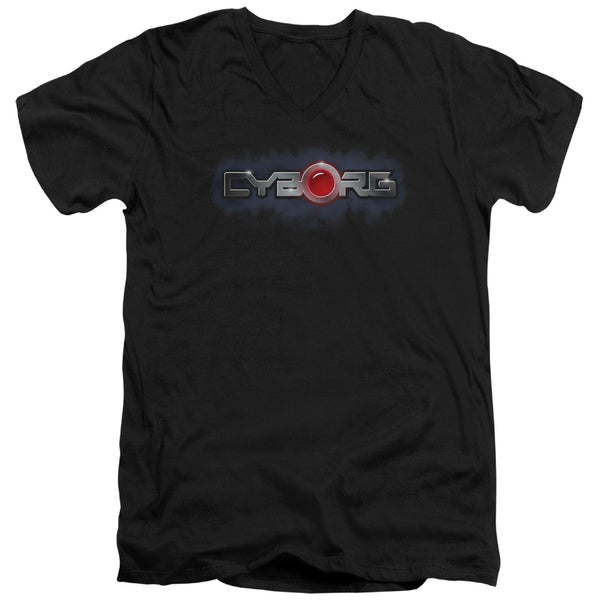 JLA - Cyborg Title Adult Slim Fit V Neck Cotton