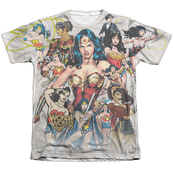 Wonder Woman - 75Th Collage Adult Regular Fit Short Sleeve 65 - 35 Poly - Cotton