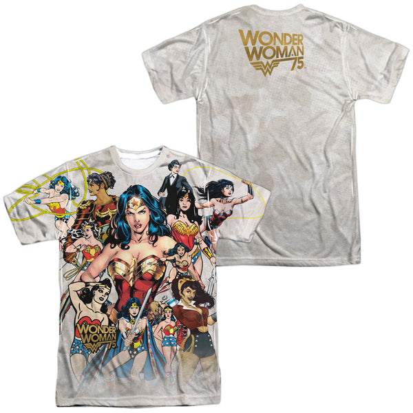 Wonder Woman - 75Th Collage (Front - Back Print) Adult Regular Fit Short Sleeve 100% Poly