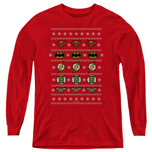 JLA - Justice Shields Christmas Sweater L - S Youth