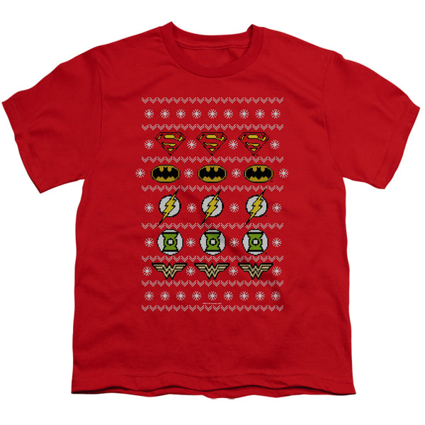 JLA - Justice Shields Christmas Sweater Youth Short Sleeve