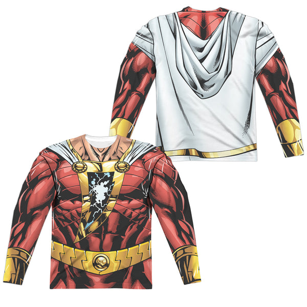 JLA - Shazam Uniform (Front - Back Print) L - S Adult Poly Crew