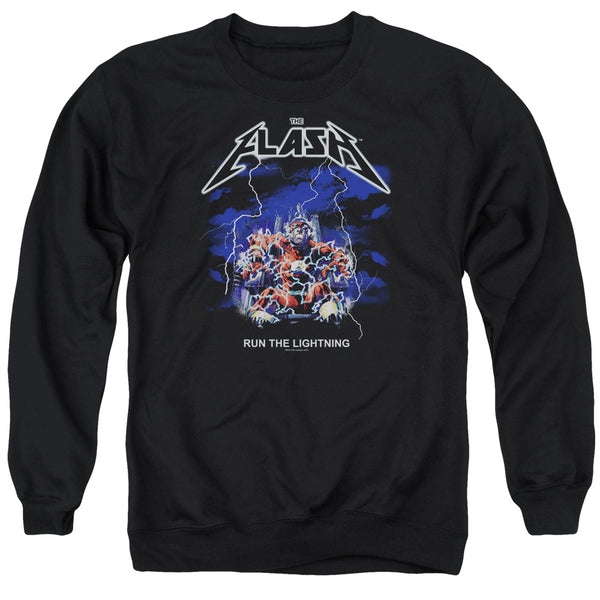 Flash - Run The Lightning Adult Crewneck Sweatshirt