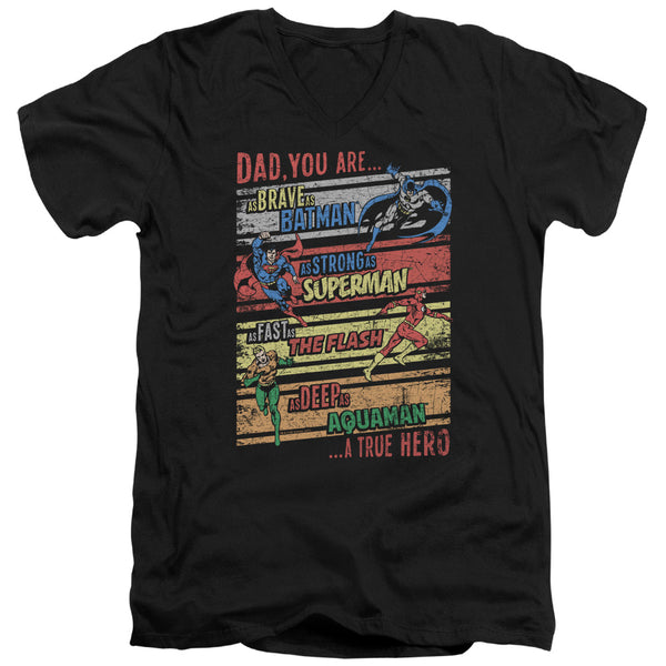 JLA - A True Hero Adult Slim Fit V Neck Cotton