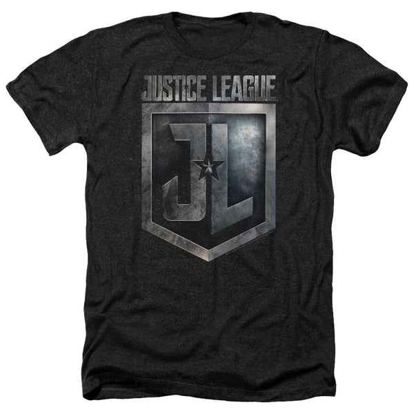 Justice League Movie - Shield Logo Adult Regular Fit Heather Short Sleeve