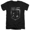 Justice League Movie - Shield Of Emblems Adult Slim Fit V Neck Cotton