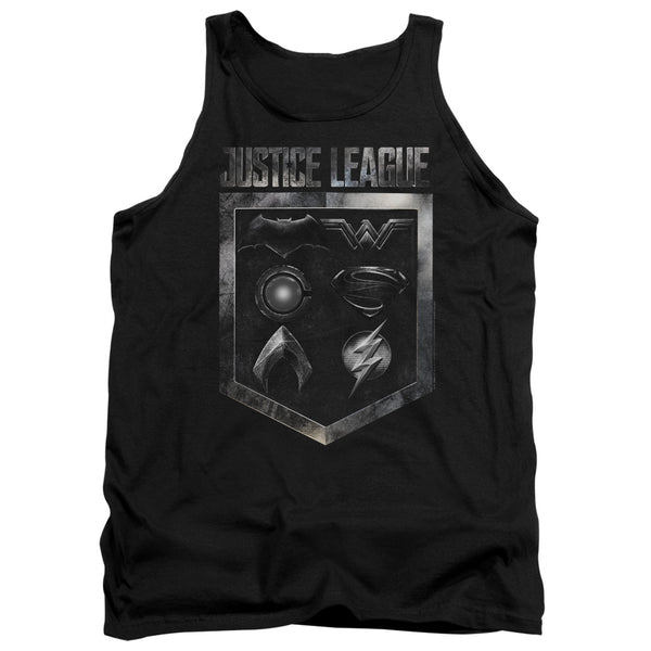 Justice League Movie - Shield Of Emblems Adult Tank Top