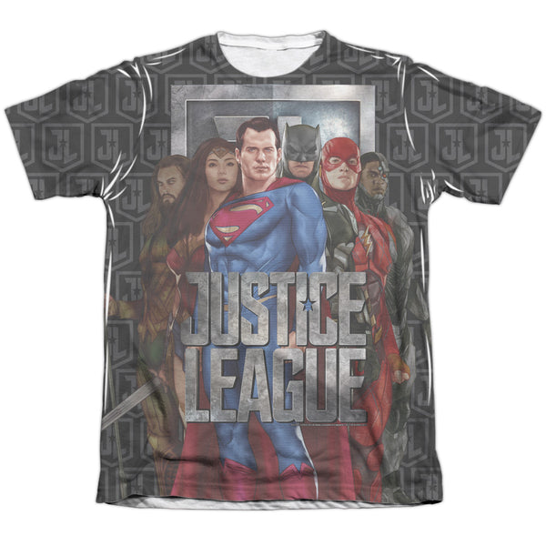 Justice League Movie - The League Adult Regular Fit Short Sleeve 65 - 35 Poly - Cotton