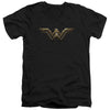 Justice League Movie - Wonder Woman Logo Adult Slim Fit V Neck Cotton