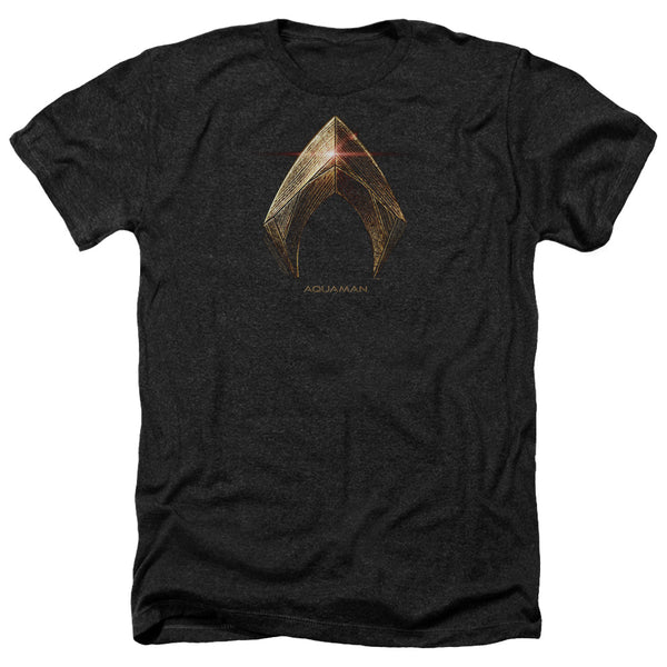 Justice League Movie - Aquaman Logo Adult Regular Fit Heather Short Sleeve