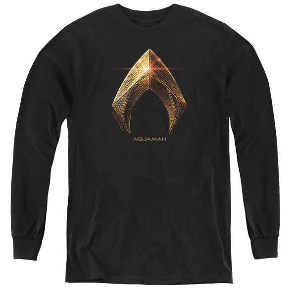 Justice League Movie - Aquaman Logo L - S Youth
