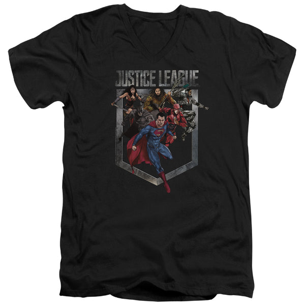 Justice League Movie - Charge Adult Slim Fit V Neck Cotton
