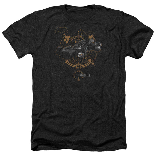 Justice League Movie - Batmobile Adult Regular Fit Heather Short Sleeve
