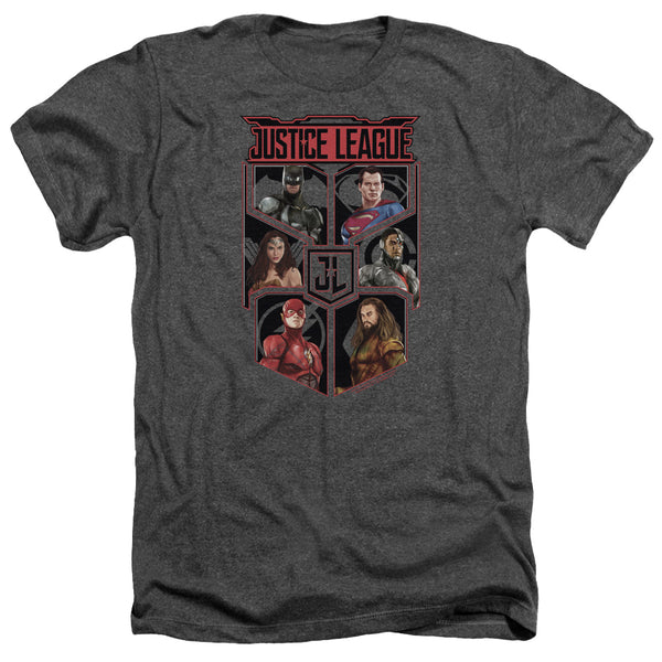 Justice League Movie - League Of Six Adult Regular Fit Heather Short Sleeve