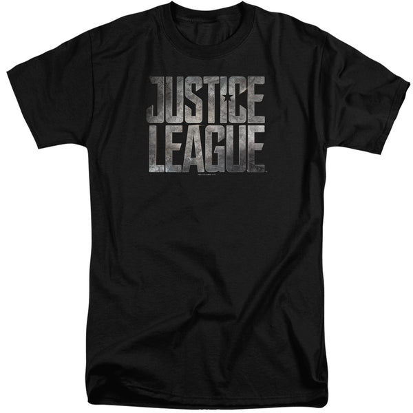 Justice League Movie - Metal Logo Adult Tall Fit Short Sleeve