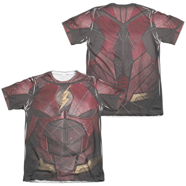 Justice League Movie - Flash Uniform (Front - Back Print) Adult Regular Fit Short Sleeve 65 - 35 Poly - Cotton