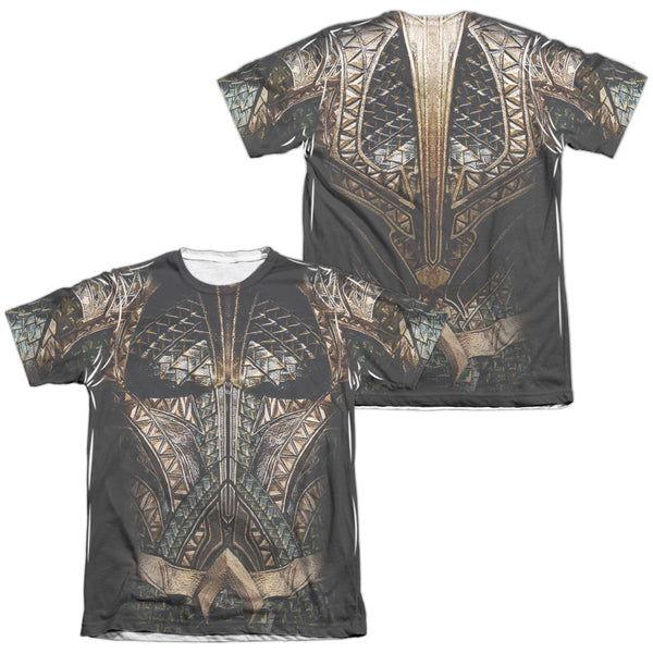 Justice League Movie - Aquaman Uniform (Front - Back Print) Adult Regular Fit Short Sleeve 65 - 35 Poly - Cotton