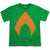 Justice League Movie - Aquaman Solid Color Youth Short Sleeve