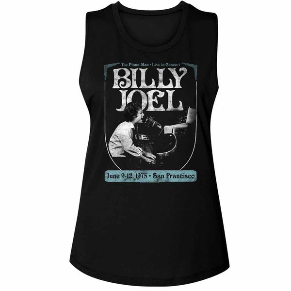 Billy Joel Poster-Ladies Muscle Tank