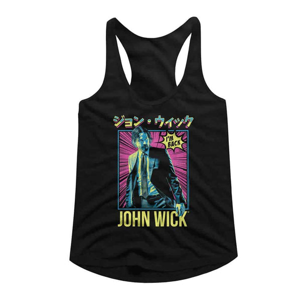 John Wick Neon Manga Ish- Ladies Slimfit Racerback