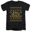 Lord Of The Rings - Ugly Christmas Logo Adult Slim Fit V Neck Cotton