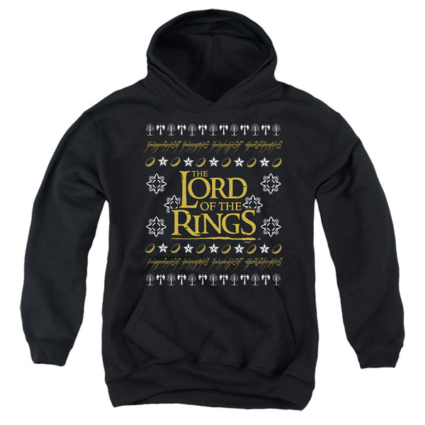 Lord Of The Rings - Ugly Christmas Logo Youth Hooded Sweatshirt