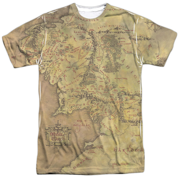 LOR - Middle Earth Map Adult Regular Fit Short Sleeve 100% Poly