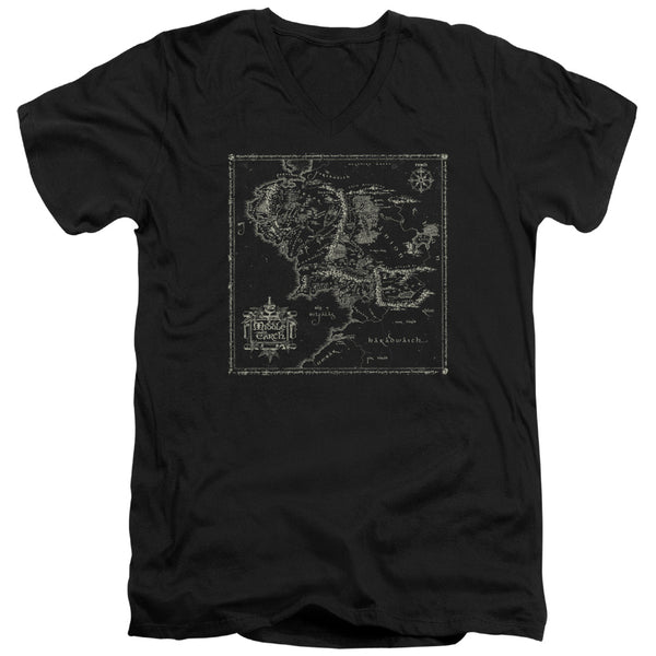 Lord Of The Rings - Map Of Me Adult Slim Fit V Neck Cotton
