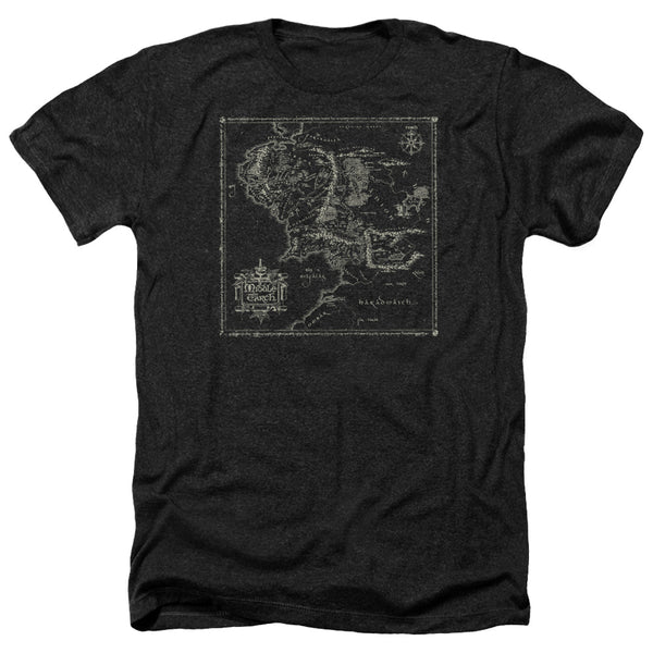 Lord Of The Rings - Map Of Me Adult Regular Fit Heather Short Sleeve
