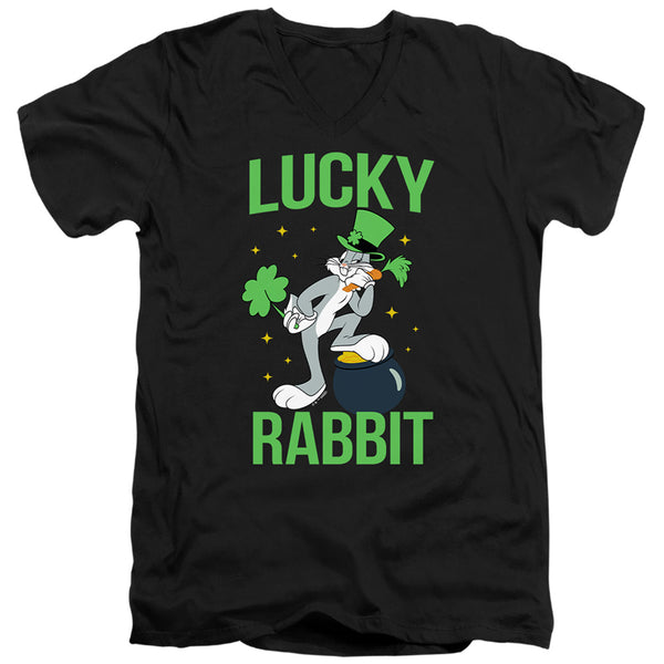 Looney Tunes - Bugs Bunny St. Patrick's Lucky Rabbit Adult Slim Fit V Neck Cotton
