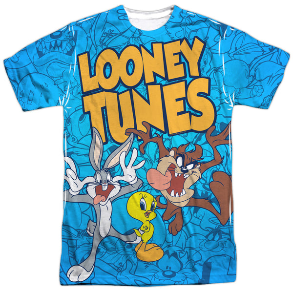 Looney Tunes - Collage Of Characters Adult Regular Fit Short Sleeve 100% Poly