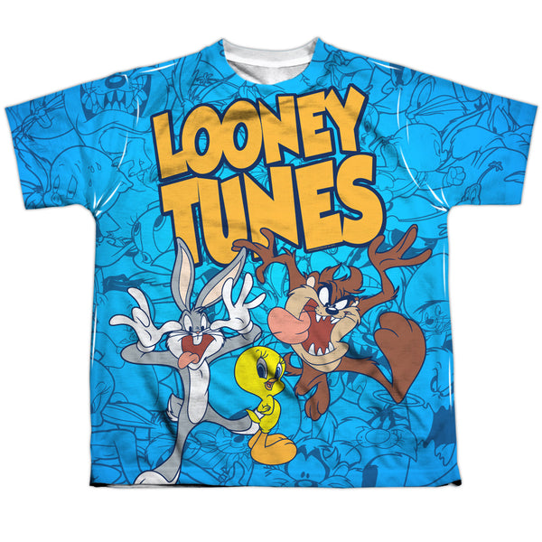 Looney Tunes - Collage Of Characters Youth Short Sleeve 100% Poly