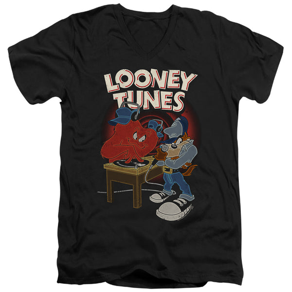 Looney Tunes - Dj Looney Tunes Adult Slim Fit V Neck Cotton