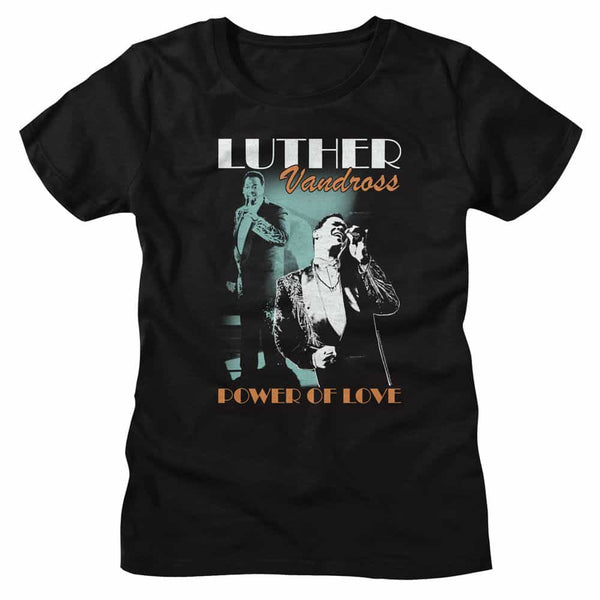 Luther Vandross Singing On Stage-Ladies S/S Tshirt