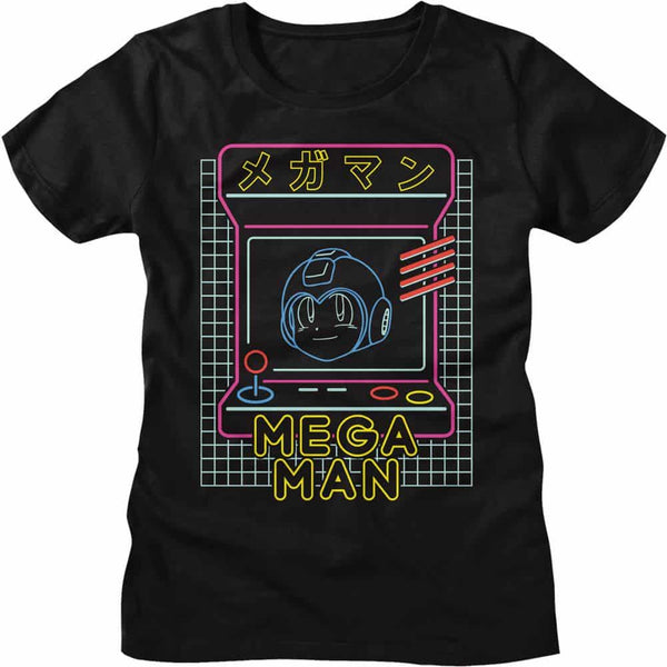 Mega Man Neon Arcade-Ladies S/S Tshirt