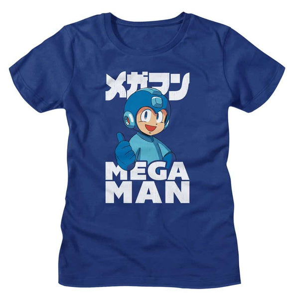 Mega Man Thumbs Up-Royal Ladies S/S Tshirt