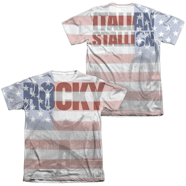 Rocky - America (Front - Back Print) Adult Regular Fit Short Sleeve 65 - 35 Poly - Cotton
