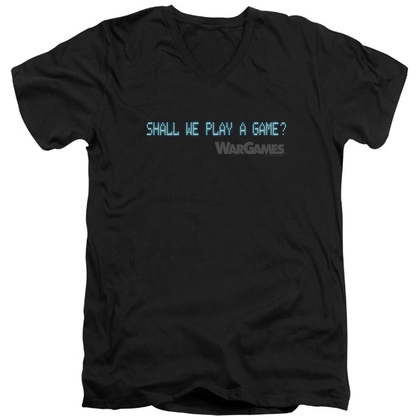 Wargames - Shall We Adult Slim Fit V Neck Cotton