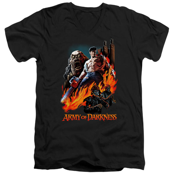 Army Of Darkness - Painted Evil Adult Slim Fit V Neck Cotton