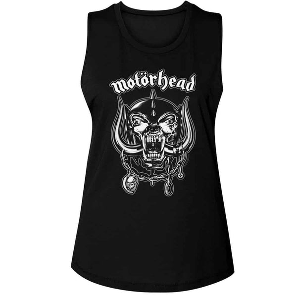 Motorhead Snaggletooth And Logo-Ladies Muscle Tank