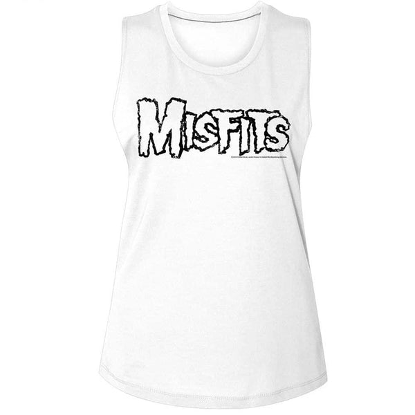 Misfits Logo Outline- Ladies Muscle Tank